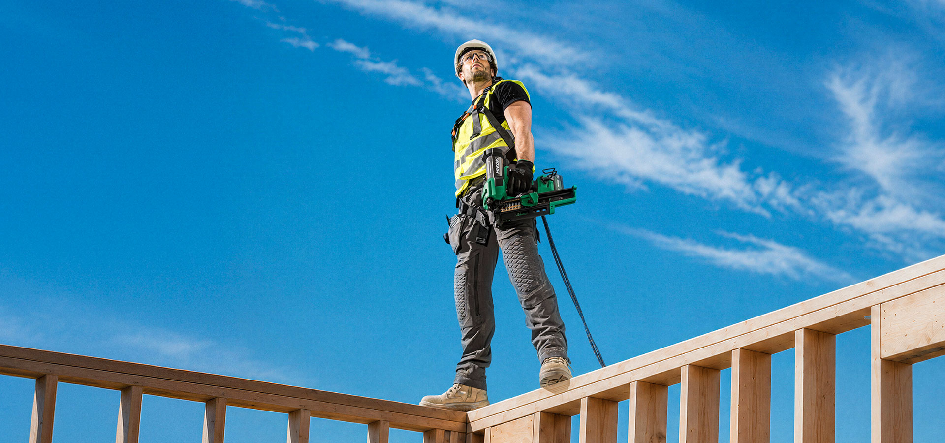 HiKOKI Speed Series nailer on the jobsite
